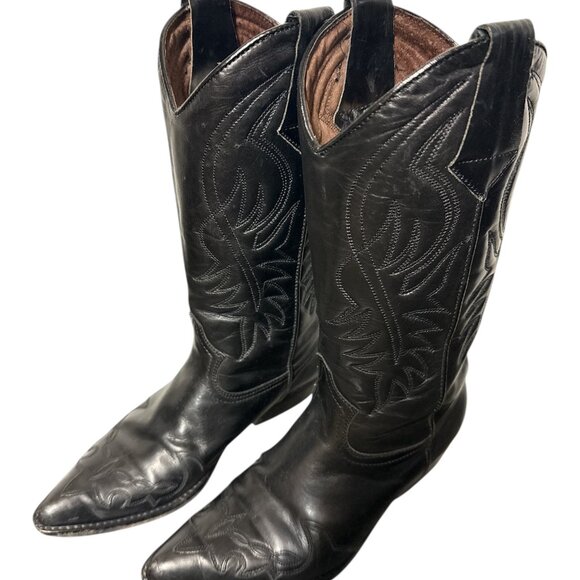 Vintage GUESS by George Marciano Black Cowboy Boots sz 5 1/2 - Picture 11 of 12